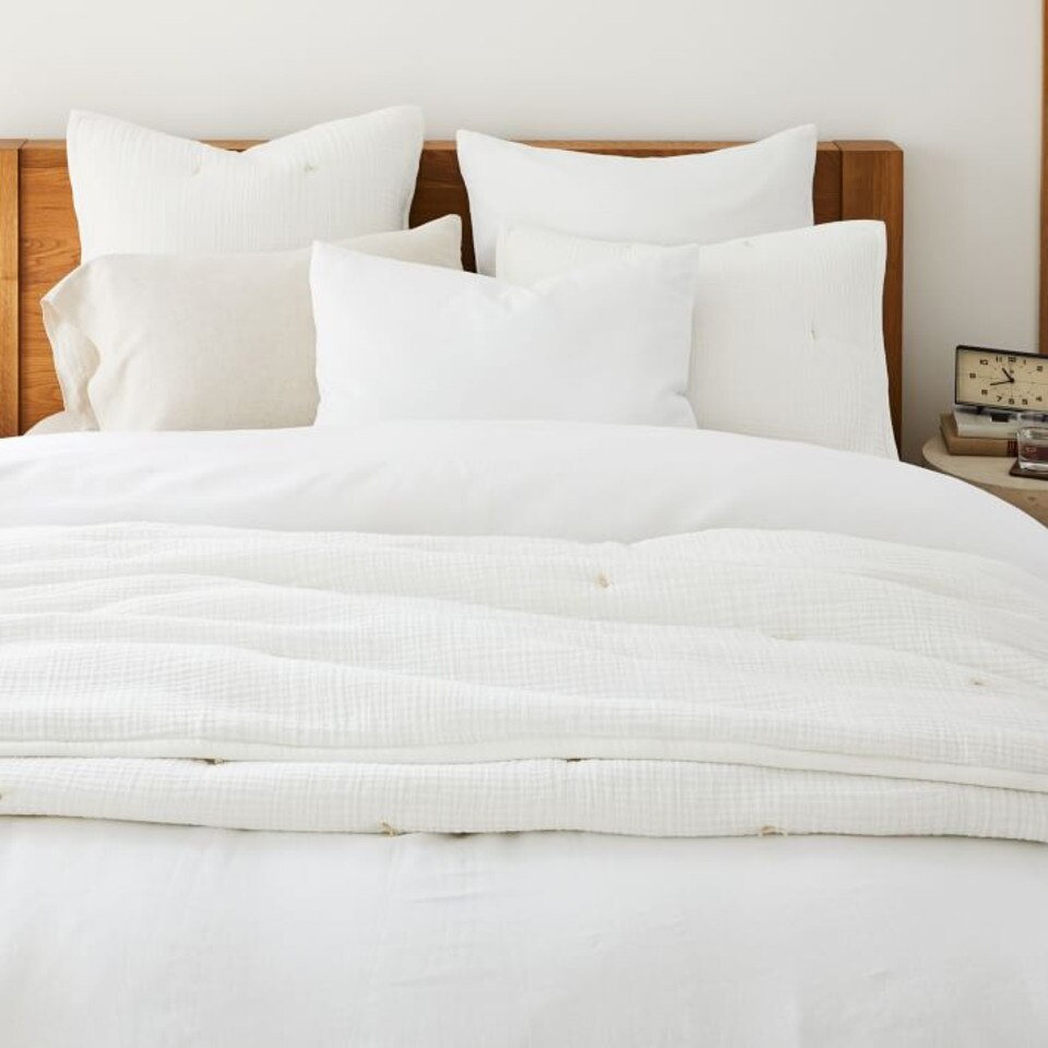 Dreamy Gauze Cotton Coverlet & Pillowcases West Elm UK